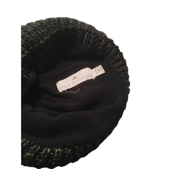 Adiadas Stella McCartney Winter knit hat cap Woman's OS Black gray - Picture 2 of 3